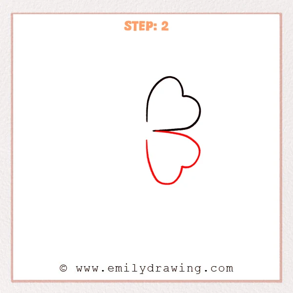 how to draw a four leaf clover - Step 2